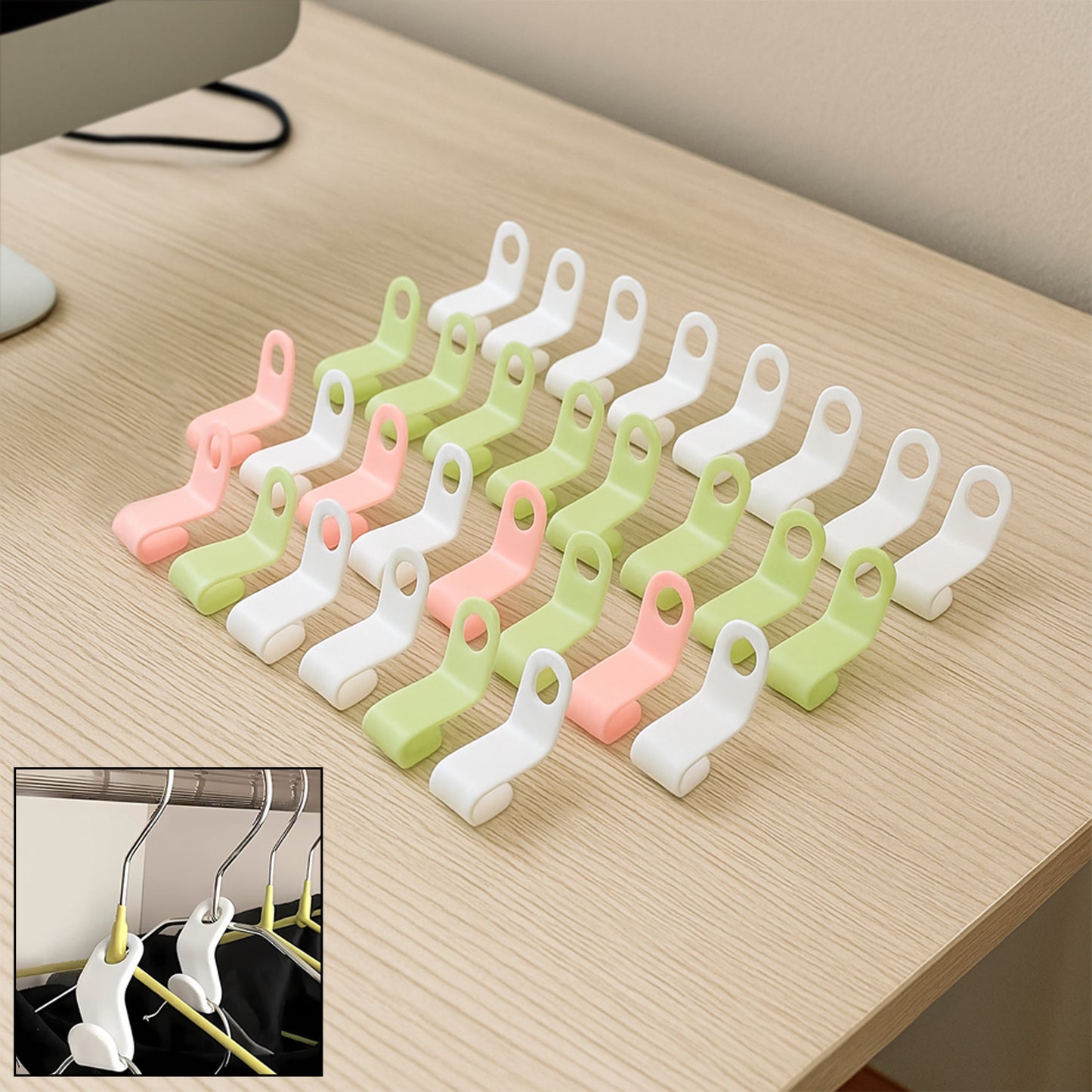 Multi-color Hanger Connector Hooks (30 Pc)