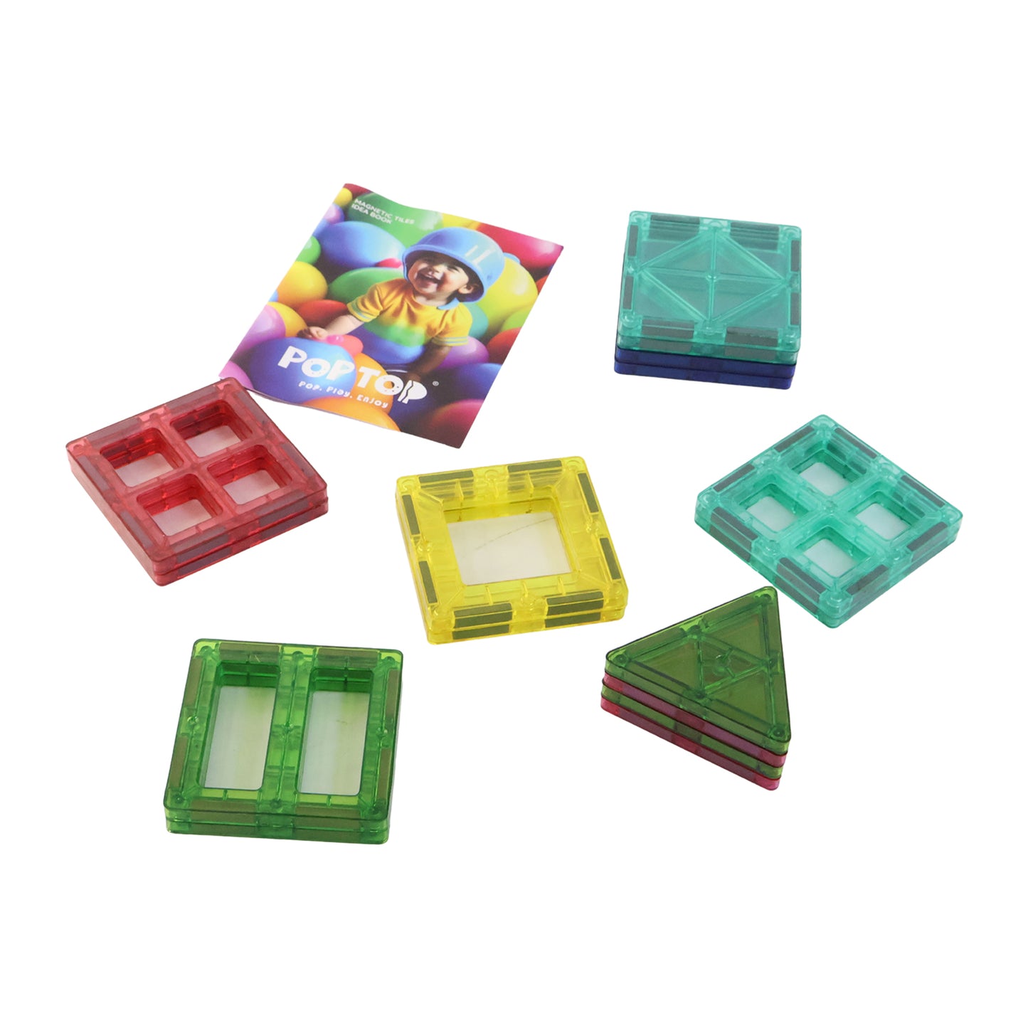Magnetic Building Tiles Construction Toy Set (16 Pc  Set)