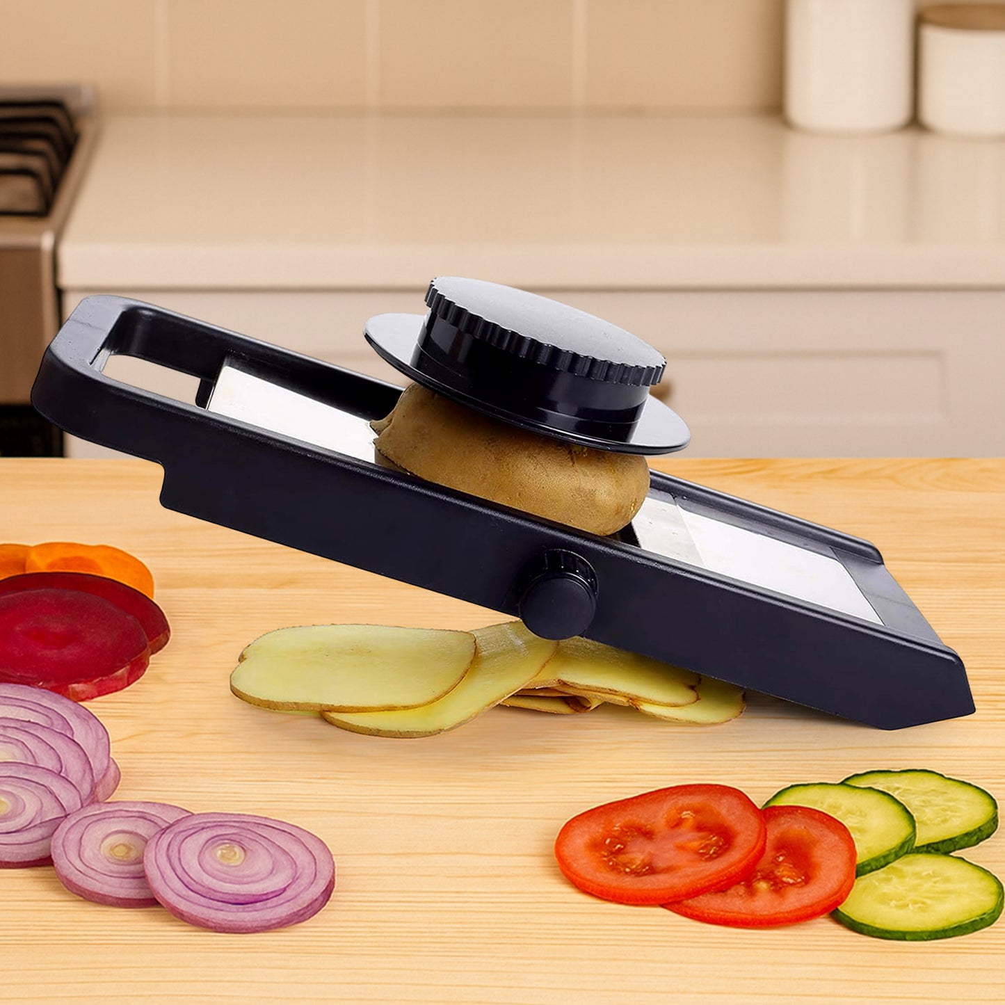 Premium Adjustable Vegetable  Fruit Slicer With Sharp Stainless Steel Blade