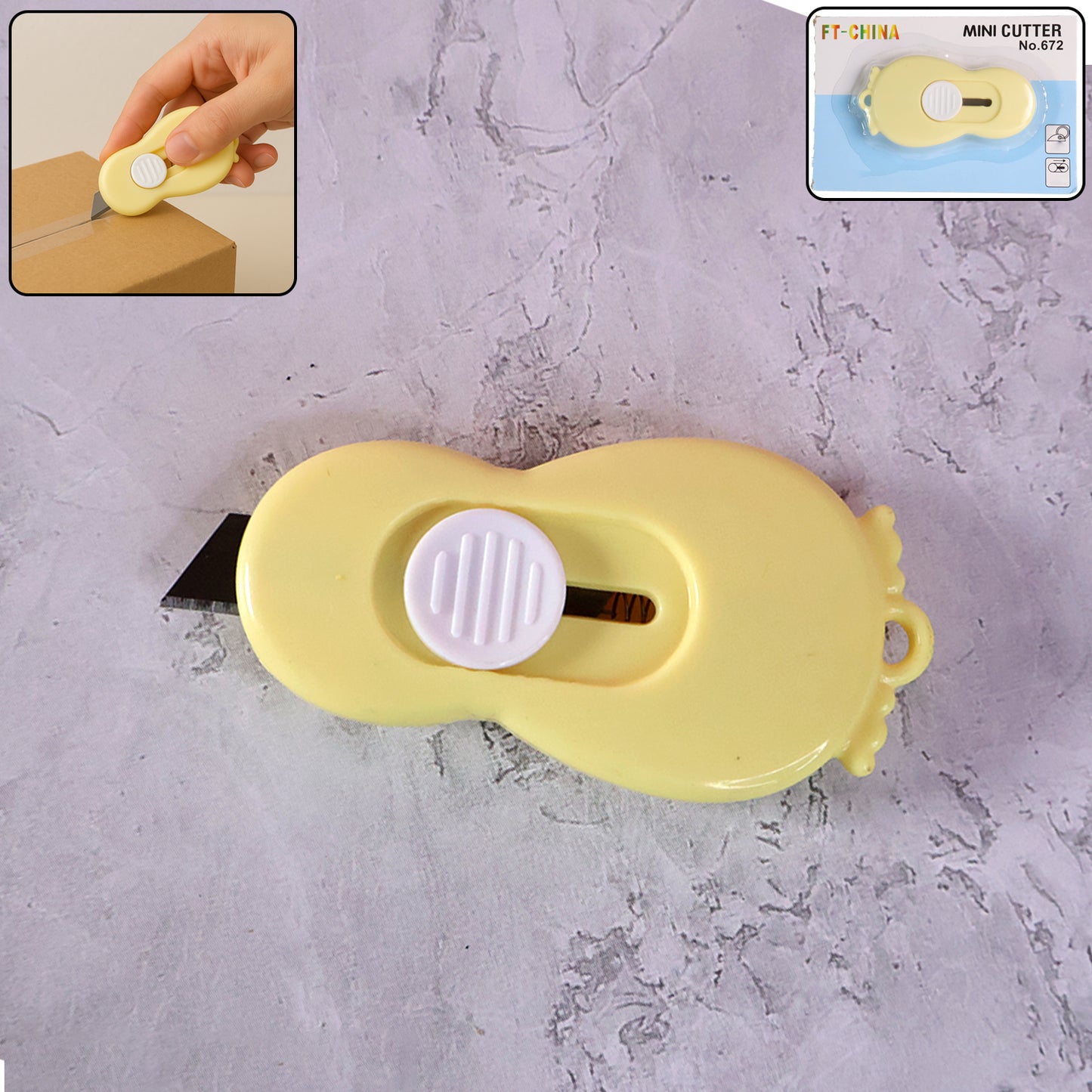 Compact Mini Safety Cutter With Retractable Blade - (1 Pc)
