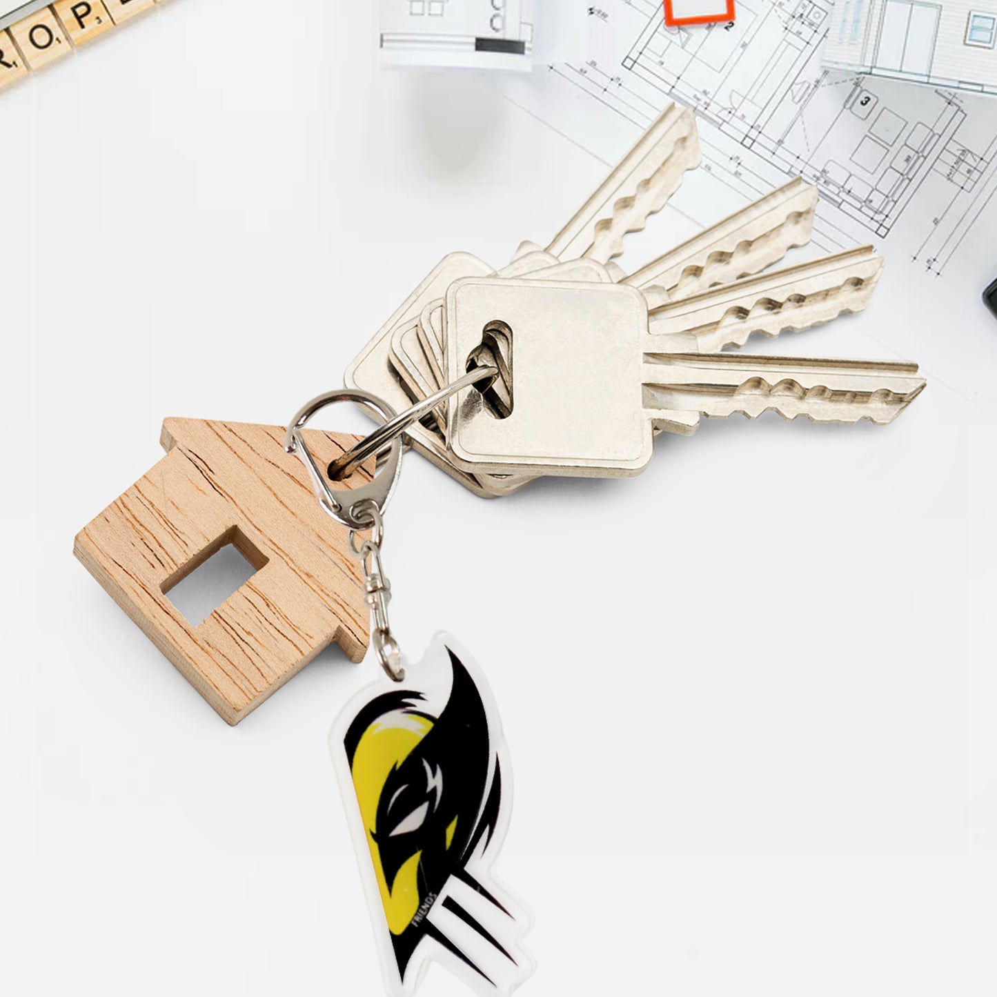 2-in-1 Best Friends Matching Acrylic Breakable Keychain