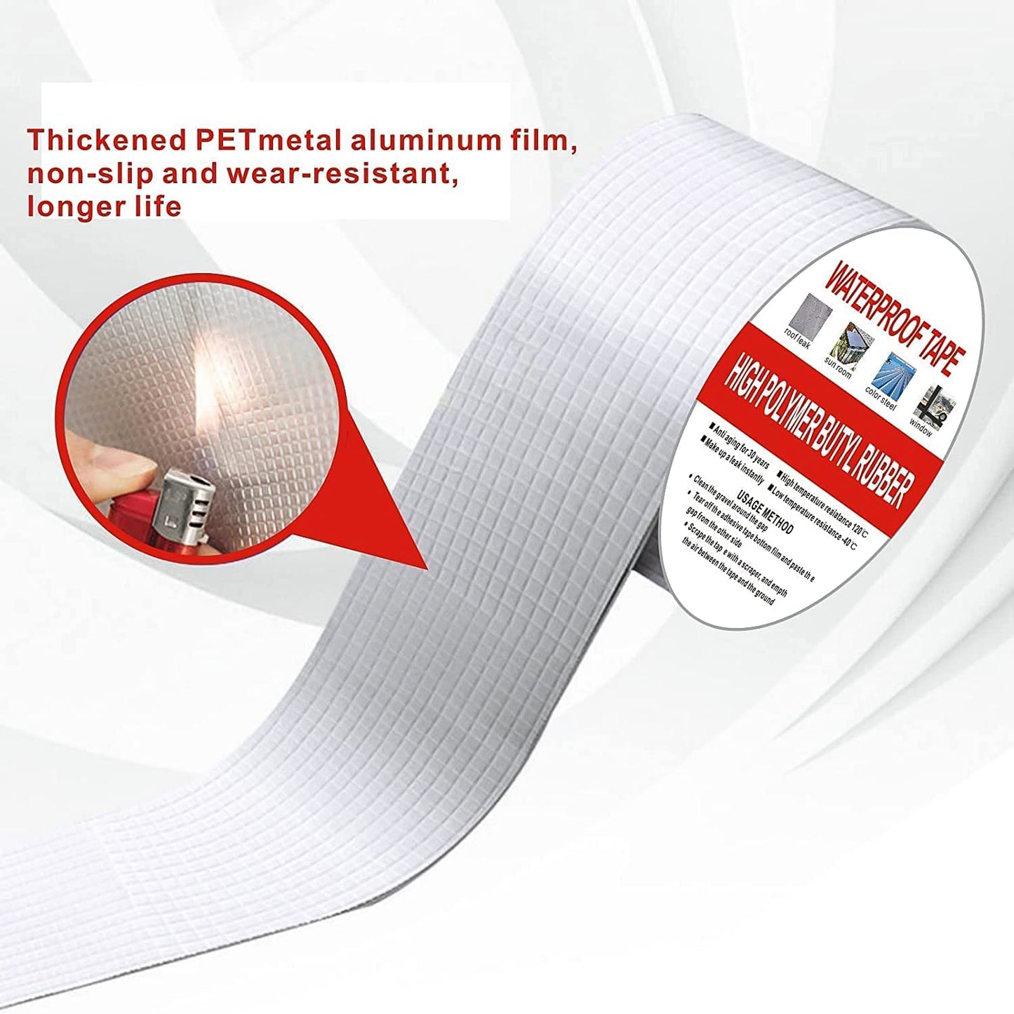 High Polymer Butyl Rubber Waterproof  B-grade Tape - 50mm