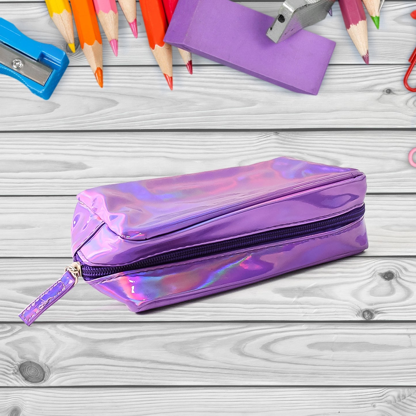Holographic Shiny Waterproof Travel Cosmetic Pouch (1 Pc)