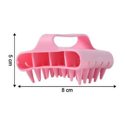 Scalp Massager Shampoo Brush Soft Silicone Hair Washing Comb With Handle