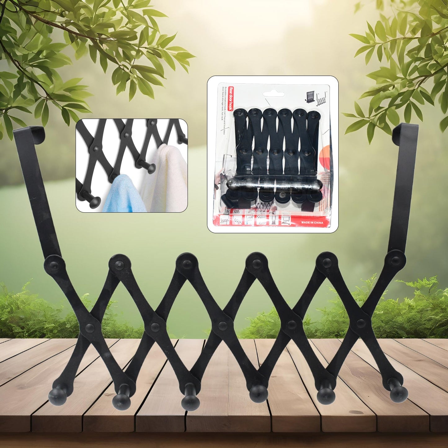 6 Hook Door Hanger Steel Coat Rack (1 Pc)