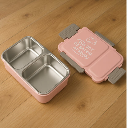 5583 Miracle Quick Lock Leak Proof 2 Compartment Stainless Steel Lunch Box Inner Plate Reusable Microwave Freezer Safe Lunch Box Trendy Thermal Insulation Leak Proof For Office Vacuum Tiffin Box For Boys  Girls  School  Office Women And Men