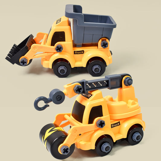 4647 Engineering Vehicles Nut Assembly Vehicle Toy Diy Nut Assembly Vehicle Model Toy Highly Simulation Children Kids Car Model Toy Set (2 Pc Set)