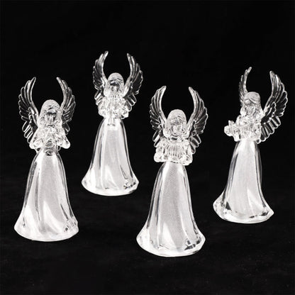 Battery Operated Led Angel Decorative Lights (4 Pc  Set)