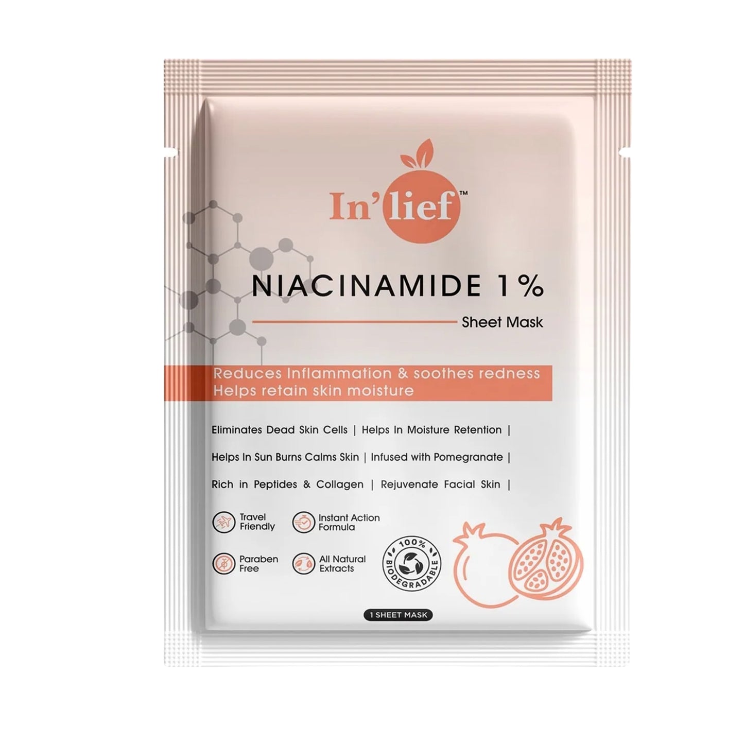 Inlief Niacinamide 1 Hydrating  Calming Facial Sheet Mask (1 Pc)