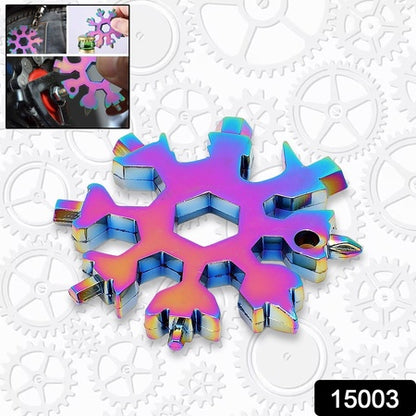 Durable  Portable 18 In 1 Snowflake Multi-tool Snowflake Bottle Opener Flat Phillips Screwdriver Kit Wrench