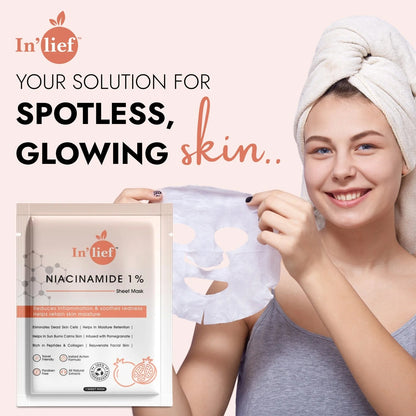 Inlief Niacinamide 1 Hydrating  Calming Facial Sheet Mask (1 Pc)