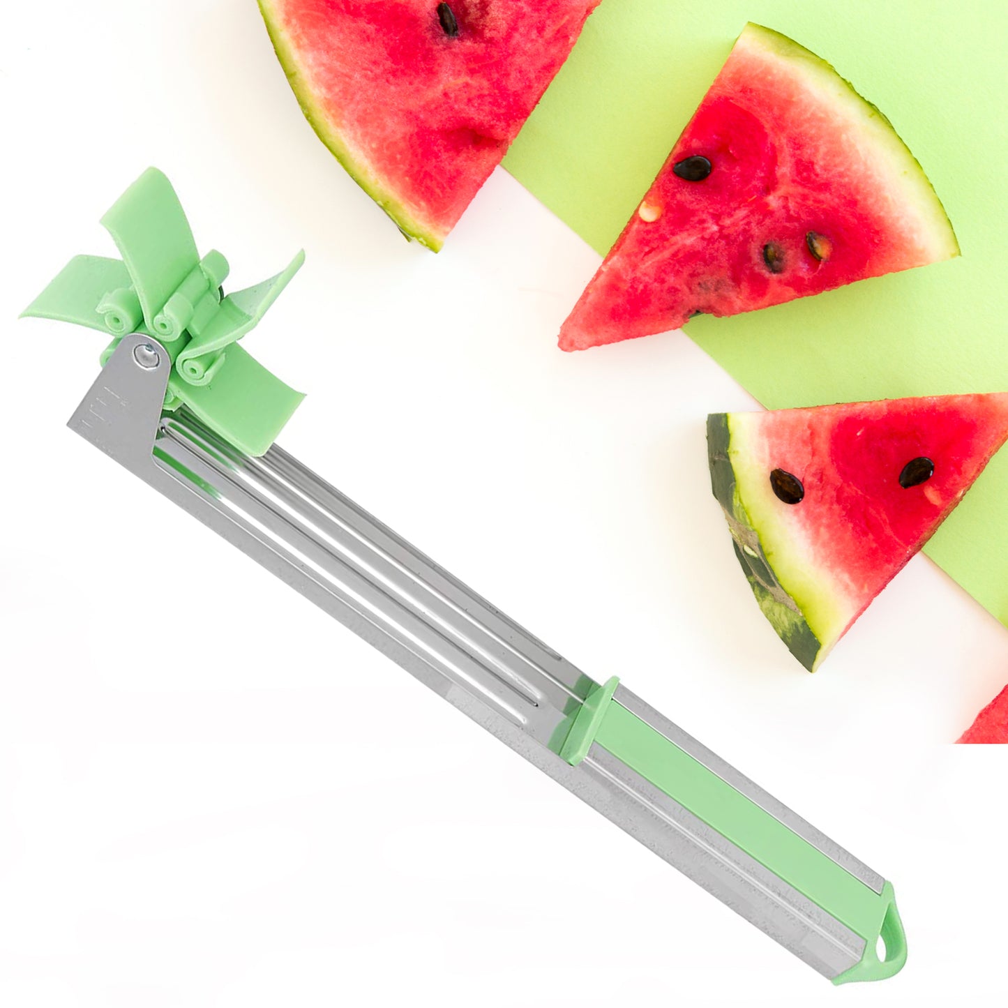 7160 Stainless Steel Washable Watermelon Cutter Windmill Slicer Cutter Peeler For Homesmart Kitchen Tool Easy To Use