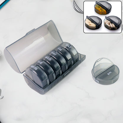 6989 Weekly Pill Organizer 2 Times A Day Travel 7 Day Pill Box Twice A Day Daily Medicine Pill Case With Large Compartments