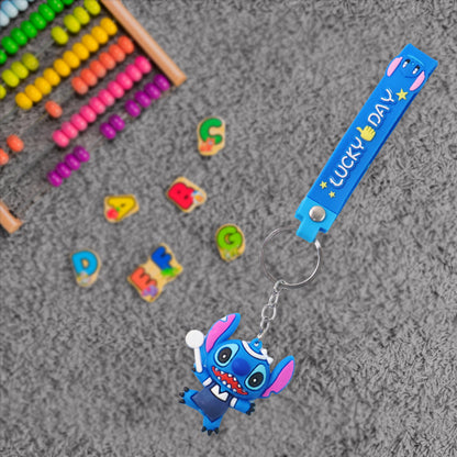 Cute Cartoon Silicone 3d Key Chain With Metal Hook  Strap (Pack Of 1)