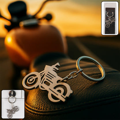 Motorcycle Silhouette Metal Keychain - (1 Pc)