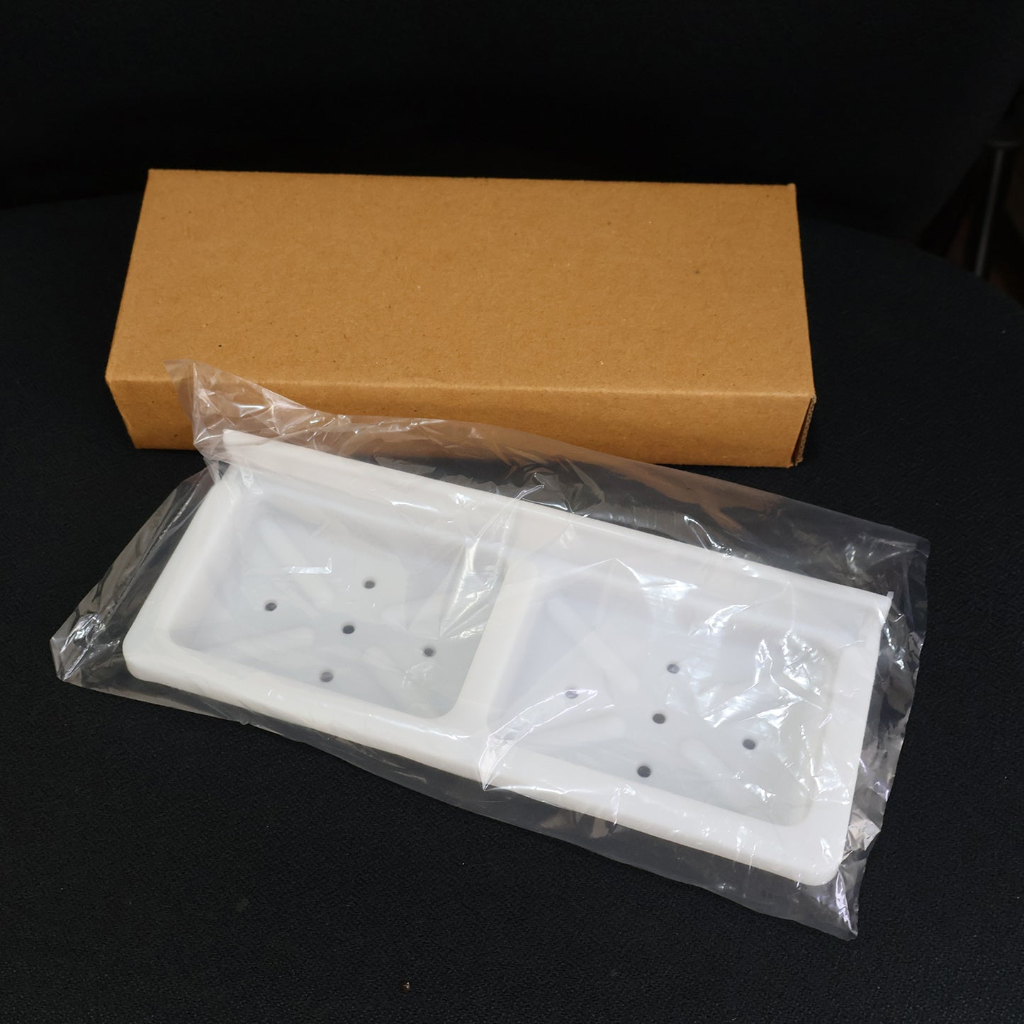 Wall Mounted Double Compartment Soap  Sponge Holder (1 Pc)