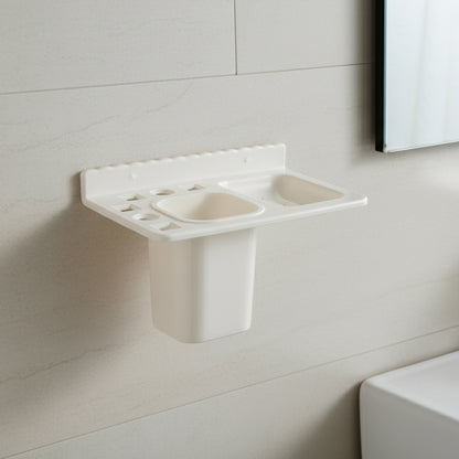 3in1 Wall Mounted Multi-compartment Toothbrush  Soap Holder With Cup (1 Pc)